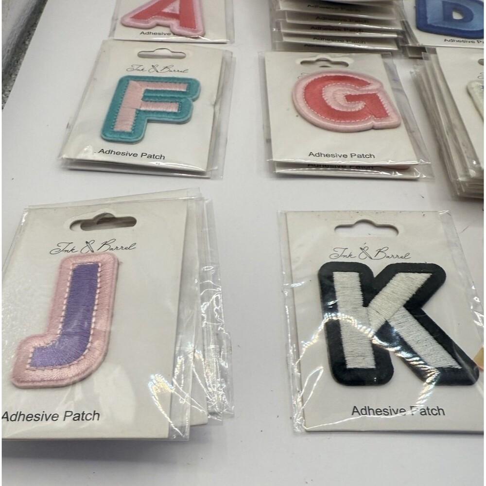 LOT OF 88 RANDOM ADHESIVE PATCHES NWT Ink And Barrel All letters except B - Picture 7 of 9